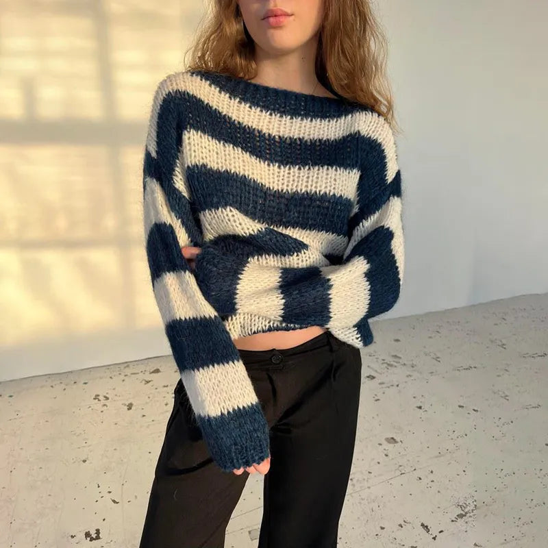 Maison Roviere Striped Pullover Sweater